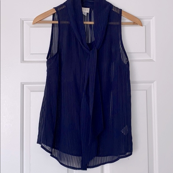 🌟BOGO Navy sheer button down - Picture 1 of 4